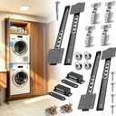 Pocket Door Slide 18inch, 4 PCS Pocket Door Hardware with Soft Close, Pocket Door Track System with Magnetic Catch, Space Saving Hidden Door Slides for Inset and Cabinet Door