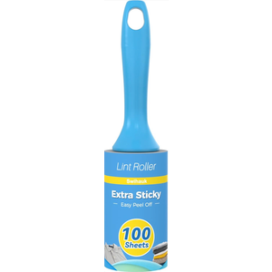 Swihauk 100 Sheets Extra Sticky Lint Rollers for Pet Hair, Easy Spiral Tear Lint Roller for Clothes with Ergonomic Handle, Multipurpose Lint Remover for Furniture, Carpet, Car Seat