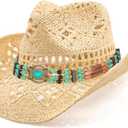 Cowboy Hat,Cowgirl Hat,Cowboy Hats for Women/Mens/Straw Wide with Shapeable Brim Western Cowboy Hat for Womens (One Size, Apricot Color)