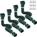 Gutterlix 4 Pack Flexible Gutter Downspout Extensions Extendable from 21" to 67", Downspout Extender Comes with Adapters, Thickened Down spout Drain Extension for Rainwater Drainage(Green)