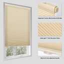 Tonature No Drill Cellular Shades for Indoor Windows, Thermal Insulating & Noise Reducing Honeycomb Blinds, Free Stop Cordless Light Filtering Shades, Beige,45 1/2" W x 64" H