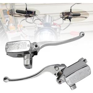 SecosAutoparts Brake Master Cylinder Clutch Lever Set Chrome Compatible with Suzuki Intruder 800 1994-2004 1400 1990-2004 1500 1998-2004 Fit for Boulevard C90 S50 S83 Fit for Honda VTX 1800 2002-2008