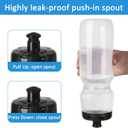 6 Pack 25 oz Sports Water Bottles Sports and Fitness Squeeze Water Bottles BPA Free come with 8 pcs Chalk Labels, 1 Pen(Dishwisher Safe)