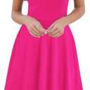 HELYO Women's Semi-Formal Ruffle Sleeves V-Back Work Fit and Flare Cocktail Wedding Guest Dress with Pockets 842 (Large)