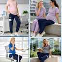 Xaatren Women's Maternity Scrub Pants with 6 Pockets Workwear Pregnancy Joggers Drawstring Over The Belly Medical Bottoms, Small