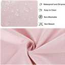 Qubjus Round Textured Tablecloth Waterproof Cotton Linen Tassel Wrinkle Free Washable Decorative Fabric Table Cover for Kitchen Dining Table, Round-63, Pink
