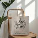 Christian Tote Bag, He Restores My Soul Bible Canvas Tote Bags for Women, Faith Based Gifts, Religious Reusable Grocery Shopping Bags