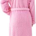 Robes for Women  Premium Plush Fleece Long Bathrobe for Women with Shawl Collar, Soft Warm Womens Robe (Pink)