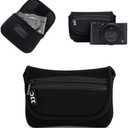JJC Compact Camera Case Travel Pouch Sleeve for Canon G7X G9X G5X SX740 SX620 Sony ZV-1 II ZV1II ZV1 ZV-1F ZV1F RX100 VII VI VA IV Olympus TG-7 TG-6 TG-5 TG-4 Fuji XP140 XP130 XP90 Ricoh GR III & More (Black)