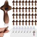 Threehoney 40 Pcs Cross My Heart, Encouragement Gift Small Wooden Handheld Pocket Crosses in Bulk with Organza Bag Wood Fingertip Stress Fidget Relief Religious Craft for Christians Prayer Church