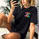 Last Day of School Shirt Women - Teacher Life Shirts Pencil Graphic Tee Graduation Gift Short Sleeve Tee Tops (Black, S)