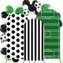 Tingjoo 3 Pcs Soccer Arch Backdrop Stand Cover 4ft, 5ft, 6ft Spandex Fitted Sports Theme Birthday Arch Cover Photo Background Props for Birthday Party Decoration