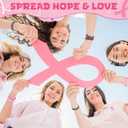 Cunno 100 Pcs Breast Cancer Awareness Pink Ribbon Bracelets Bulk Silicone Wristbands Jesus Loves You Rubber Accessories for Women Breast Cancer Awareness Gifts Supplies Party Favors