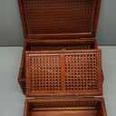 Set of 2 handmade large rattan box with lid,natural color decorative box,rattan boxes for home decoration.They can hold most household items such as jewelry, cosmetics, small items, etc.