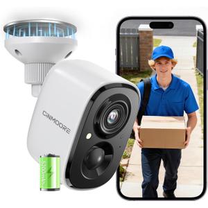 2.5K Security Camera Wireless Outdoor, Battery Powered Indoor Camera Free Person Detection, Magnetic Mount Cameras for Home Security, Color Night Vision, Spotlight, Siren Alarm, 2-Way Talk