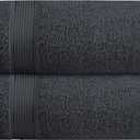 Belizzi Home Cotton 2 Pack Oversized Bath Towel Set 28x55 inches, Large Bath Towels, Ultra Absorbant Compact Quickdry & Lightweight Towel, Ideal for Gym Travel Camp Pool - Charcoal Grey