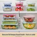 Pyrex Colors Tinted (11 Cup) Tinted Glass Large Rectangular Food Storage Container, Snug Fit Non-Toxic Plastic BPA-Free Lids, Freezer Dishwasher Microwave Safe, Aqua