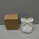 Disoza White Bow Vase Ceramic Cute Vase Decorative Minimalist Flowers Tulip Pampas Grass Flower Modern Home Decor for Table Bathroom Shelf Centerpieces