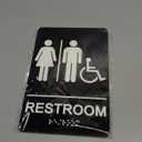 GicnKeuz ADA Braille Unisex Bathroom Signs,9 x 6 Inches Restroom Signs with Self-Adhesive Tape for Business or Office Bathroom and Toilet Door or Wall Décor