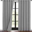 NICETOWN Noise Insulation Curtain Panels, Pair of Energy Smart & 100% Blackout Echo of Sounds Reducing Drapes for Dining Room, Thermal Guest Room Lined Window Dressing(Silver Grey, 62 x 84 inch)
