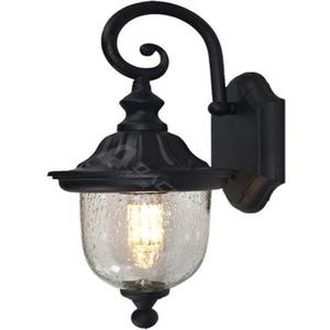 Black Outdoor Wall Light Fixture, Farmhouse Exterior Wall Sconces Light Fixture,Waterproof and Anti-Rust Wall Mount Porch Wall Lantern, for Front Door, Entry, Porch, Patio
