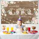 2 x Rustic Wood Happy Birthday Banner - Floral Pink Party Decor Backdrop for Girls & Women, Photo Booth Props, Studio Decorations 6X4.3 Feet