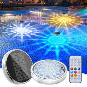 Solar Powered Floating Pool Lights For Pools Bathtub, RGBWW, 12 Light Effects, Long Lasting