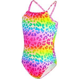 TENVDA Girls Swimsuit Summer Beach Sport Halter Bathing Suits One Piece Swimwear for 2-12 Years Old Kids