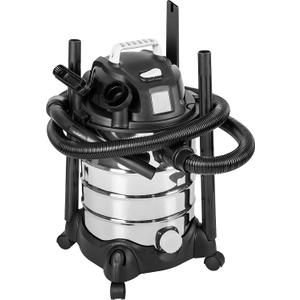 Amazon Basics Wet Dry Shop Vacuum Cleaner, 6 Gallon, 3.5 HP Stainless Steel, with Filter, Grey/Black