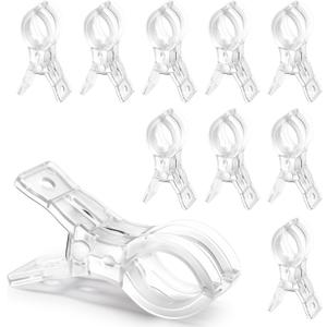RELBRO Spring Clamps, 3.5 Inch Clear Plastic Clips for Balloon Arch Backdrop Craft Decoration Projects, Invisible Design, 10 Pcs