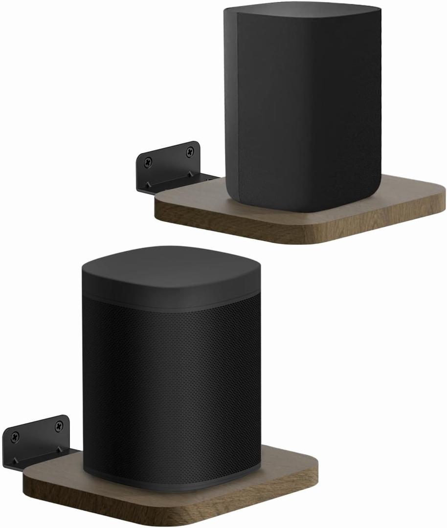 Universal Rear Speaker Shelves for Samsung, Roku, Sony, JBL, Vizio, LG - Adjustable Floating Wall Mount for Most Satellite Audio Mounting, Pair