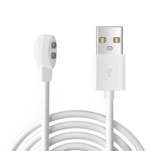 6mm Magnetic USB DC Charger Cable, 2.7ft Replacement Oval Base Charging Cord for Rechargeable Toys, Massagers, Electric Toothbrushes,Children's Watches, Dog Trainer, Facial Cleanser (White)