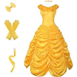Princess Dress Palace Prom Dress Yellow Cloak Adult, Size: M