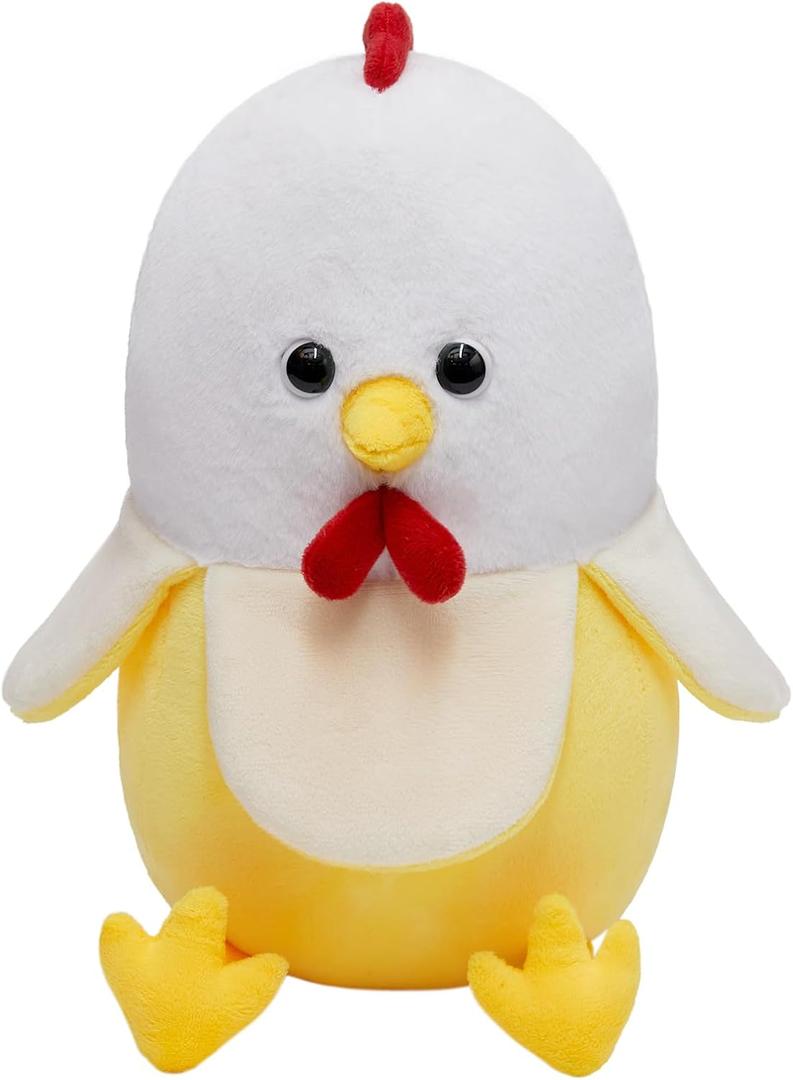 Chicken Banana Plush Pillow, 11-Inch Cute Chicken Stuffed Animal Banana Plushie Toys for Birthday