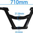 BMX Handlebar, 710mm Length, 31.8mm/22.2mm Clamp, Black and Chrome (Black)