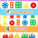 Montessori Toys for 1 2 3 Year Old Boy Girl, Toys for Ages 2-4 Toddlers Kids Baby, 1 2 Year Old Birthday Gifts, Toddler Stocking Stuffers Wooden Learning Puzzles Shape Sorter Toy for Toddlers 1-3