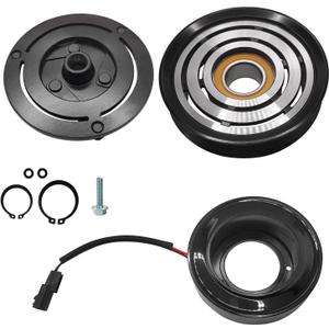 A/C Compressor Clutch Assembly Kit Plate Pulley Bearing Coil 6512503 Replacement for 2013-2018 Nissan Altima 2.5L, AC Air Conditioning Compressor Clutch Coil Auto Repair Kit