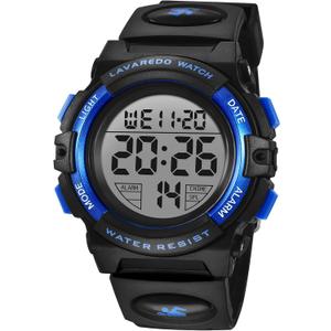 Kids Watch,Boys Watch for 3-15 Year Old Boys,Digital Sport Outdoor Multifunctional Chronograph LED 50 M Waterproof Alarm Calendar Analog Watch for Children with Silicone Band,Kids Gift (01-Blue-XS)