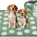 LOOBANI Washable Puppy Pads: Waterproof Reusable Pee Pads for Dogs, Non-Slip and Leak-Proof Dog Pee Mat, Absorbent Dog Training Pads for Puppy Playpen, Crate, Potty Training, Green Daisy (36"x41", 2 Packs)