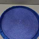 Fennco Styles Handwoven Fringe Boho Placemats 15" Round, Set of 4 - Navy Blue Braided Texture Table Mats for Home, Dining Room, Banquets, Family Gathering and Special Occasion