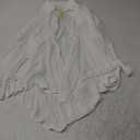 Bsubseach Linen Bathing Suit Cover Up Shirt Women Button Down Beach Cover Ups Split Tie Swimsuit Coverup Blouse , One Size, White 