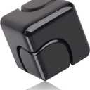QLKUNLA Fidget Cube Spinner Anti-Anxiety Focusing Fidget Toys EDC Fidgets Spinner 4-in-1 Toy Metallic Focus Toy Cube Finger Top Desktop ADHD Stress Relieve Toys for Kids and Adults (Black)