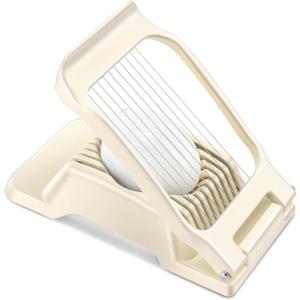 Egg Slicer for Hard Boiled Eggs, Stainless Steel Wire, Heavy Duty Aluminium Egg Cutter Dishwasher Safe for Egg Strawberry Soft Fruit, White