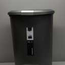 simplehuman 50 Liter / 13 Gallon Semi-Round Kitchen Step Trash Can with Secure Slide Lock, Grey Plastic (Gray)