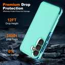 Hualele for Samsung Galaxy S24 S25 Case,[Military Grade Protection] [Dropproof Shcokproof] Non-Slip Grip Dual Layer Rugged Heavy Duty Galaxy S24 S25 Phone Case,Light Green