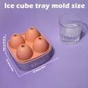 Large Round Ice Cube Trays - Make 4 Slow-Melting Clear Ice Balls for Whiskey & Bourbon, Leakproof Lids & Stackable Design, BPA-Free Silicone Trays, Easy Release