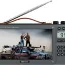 720P 7Inch Screen AM FM Movie Video Radio with Bluetooth Speaker, Rechargeable Digital Shortwave MP3 MP4 Player Radio, Support USB/Micro SD Card, Loud Speaker and Headphone Jack (NO TV) (Grey)