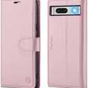 Wallet Case for Google Pixel 8a, RFID Blocking Credit Card Holder, PU Leather Folio Flip Kickstand Protective Shockproof Cover for Pixel 8a (Rose Gold)