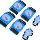 BOSONER Kids/Youth Knee Pad Elbow Pads for Roller Skates Cycling BMX Bike Skateboard Inline Rollerblading, Skating Skatings Scooter Riding Sports (Small (3-7 years), Blue)