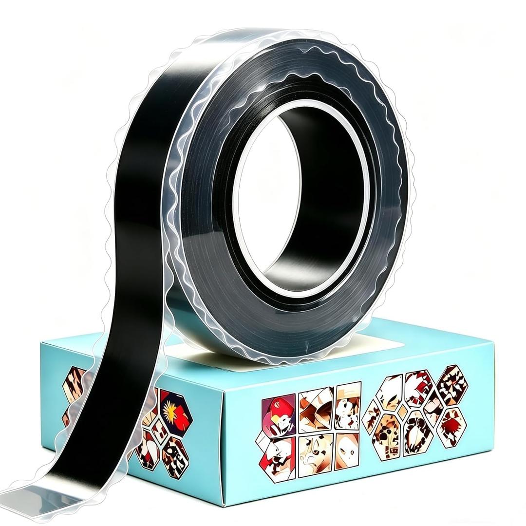 zvp Double Sided Nano Tape, Removable Heavy Duty Mounting Foam Tape, Adhesive Tape for Wall, Carpet, Poster and Picture Hanging Strips (Black, 1.15 * 197 in) 4 Packs
